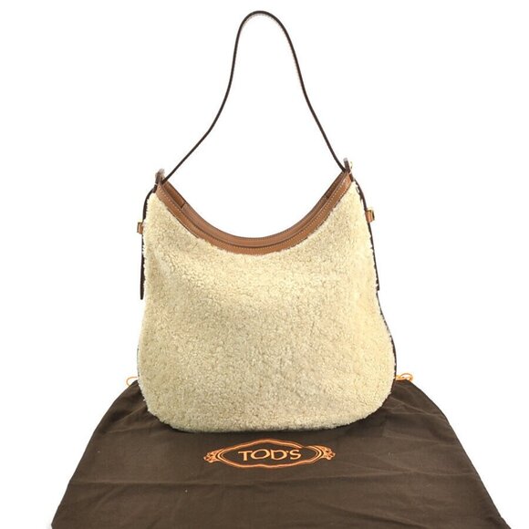 Auth TOD’S Shoulder Bag Beige/Brown Bore/Leather - Picture 15 of 15